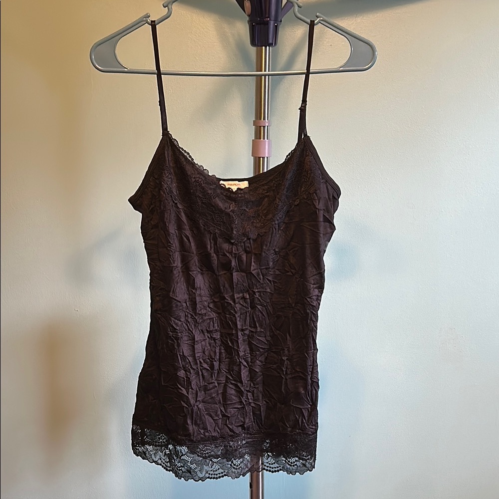 Maurices Black Sleeveless Lace Camisole Fitted